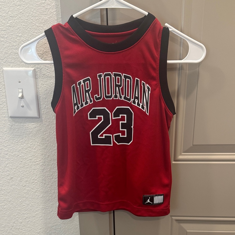 Jordan Red and Black Boys Jersey